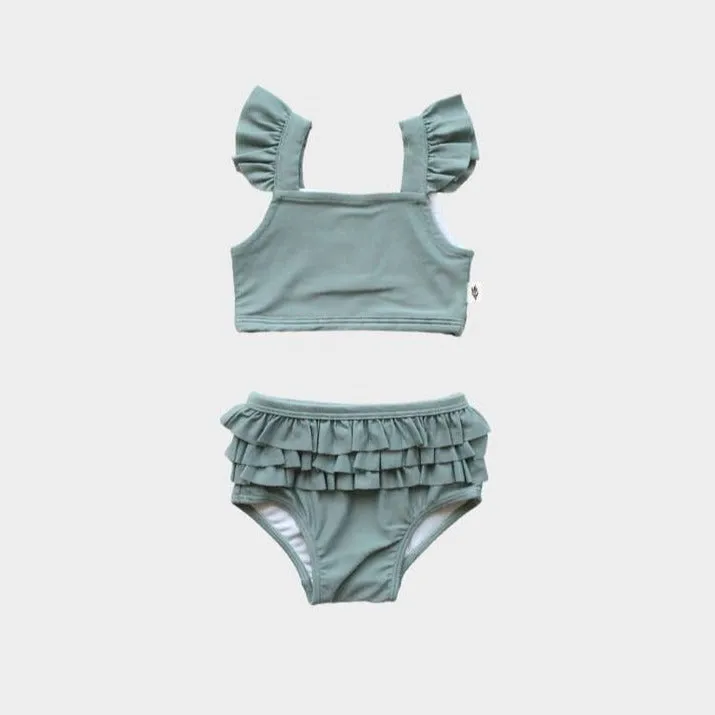 Babysprouts Girl's Two-Piece Swim Suit in Teal Green