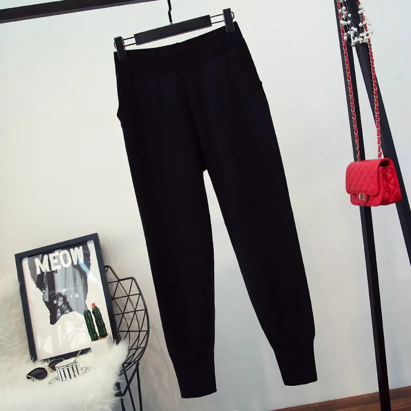 Knitted Tracksuit Sweatshirts Casual Suit