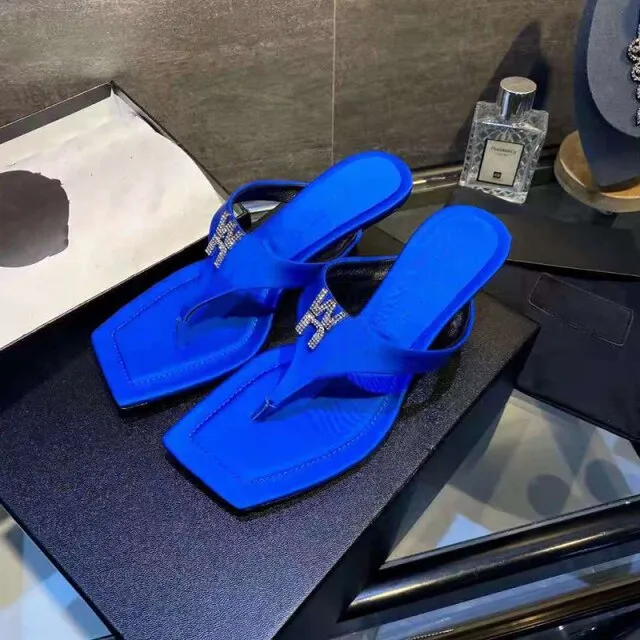 new trendy flip flops stiletto silk